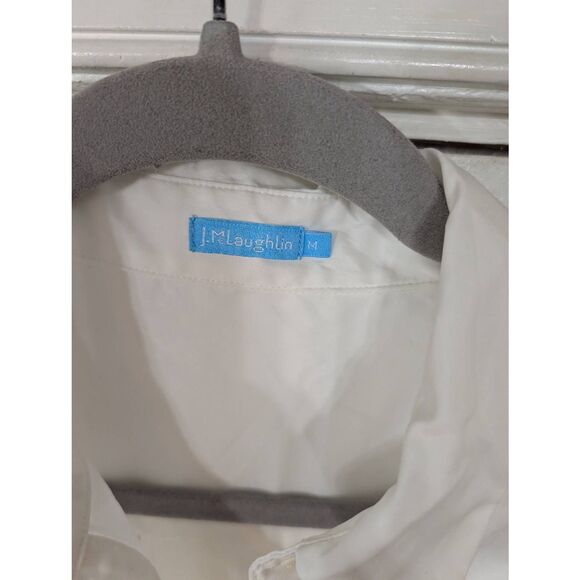 J. McLaughlin Tunic Popover Top women's medium white minimalist classic basics - Picture 3 of 5